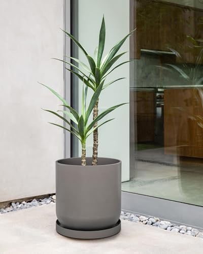 Veradek Mason Series Lima Planter & Drip Tray - Large Round Outdoor Planter - Image 5