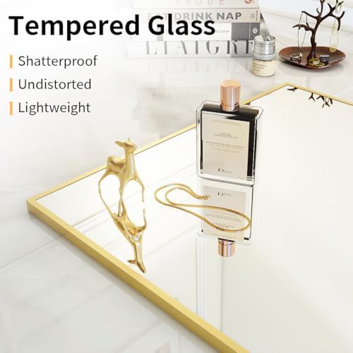 VooBang Oversized Full Length Mirror, 76" x 34" Floor Mirror with Stand, Aluminum Alloy Frame Full Body Mirror, Standing Hanging or Leaning Against Wall Bedroom Living Room, Gold - Image 3