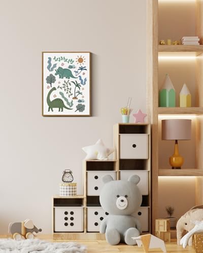 InSimSea Framed Wall Art Vintage Decor, Dinosaur Nursery Prints, 12x16In - Image 5
