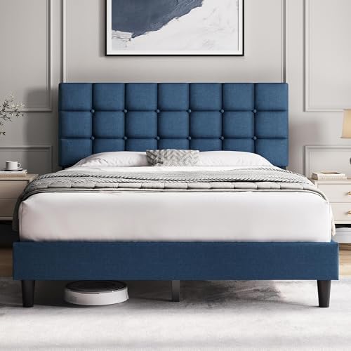Yaheetech Queen Size Upholstered Tufted Bed Frame with Headboard by Yaheetech