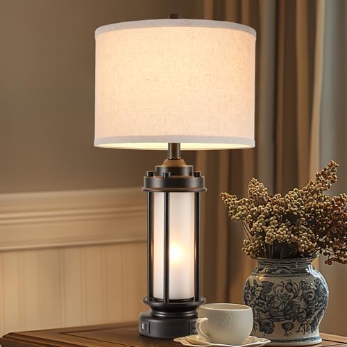 AIEAMPDO 25'' Set of 2 Modern Table Lamps for Bedroom with 2 USB C+A Ports - Image 7