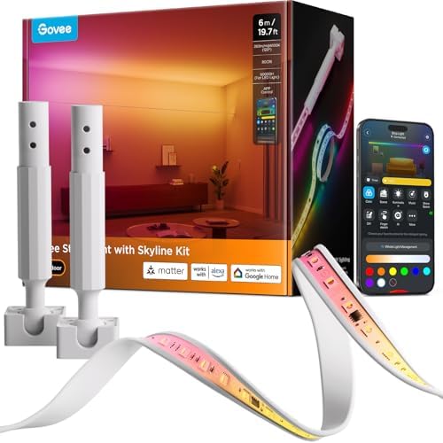 Govee RGBWWIC Strip Light with Skyline Kit 19.7ft, Smart Control, APP, WiFi by Unknown