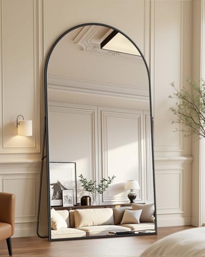 76"x44" Arched Full Length Mirror with Stand,Full Body Floor Mirror by CoomilyBrandStory