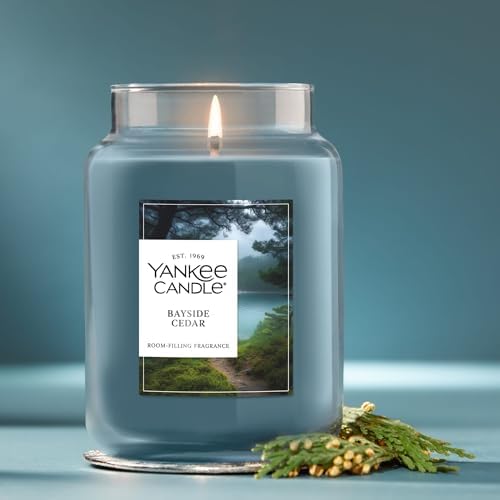 Yankee Candle Bayside Cedar Scented Candle, Large Jar with up to 150 Hour Burn Time, Giftable, 22 oz (Pack of 4) - Image 4