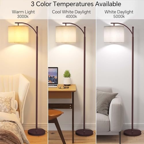 SUNMORY Arc Floor Lamp, Modern Floor Lamp with 9W 3 Color Temperatures Bulb - Image 2