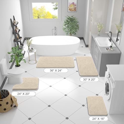 OLANLY Bathroom Rugs 36x24, Extra Soft Absorbent Chenille Bath Rugs - Image 3
