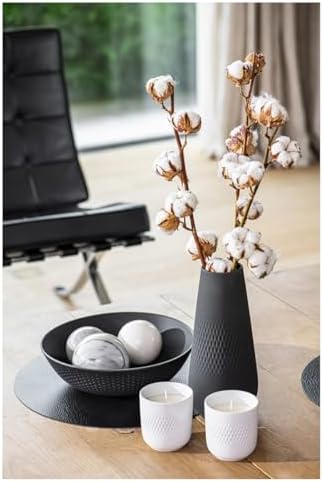 Villeroy & Boch Collier Noir Tall Vase : Carre, 4.5 in, Premium Porcelain, Black - Image 2