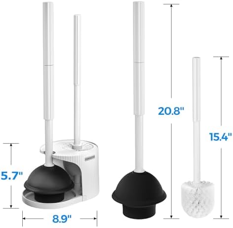 FORASTO 2in1 Toilet Brush & Plunger Set, Bathroom Essentials for Apartment - Image 6