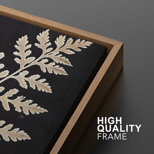 SIGNWIN Framed Canvas Print Wall Art Vintage Fern Leaf Silhouettes Natural Botanical Rustic Illustrations Modern Art Decorative Contemporary for Living Room, Bedroom, Office - 24"" x36 x2 Natural - Image 5