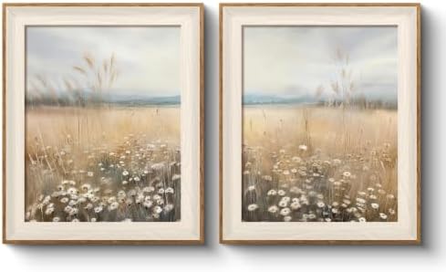 VIYYIEA Framed Autumn Daisy Field Wall Art Set for Living Room, 10x12 Inch by VIYYIEAART