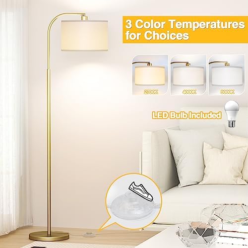 Gold Floor Lamp, Arc Floor Lamps for Living Room - Image 2