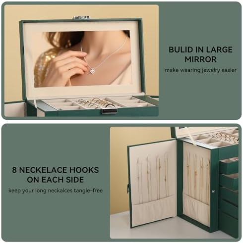 Frebeauty 6-Layer Jewelry Box for Women,Large Jewelry Organizer with Drawer - Image 5