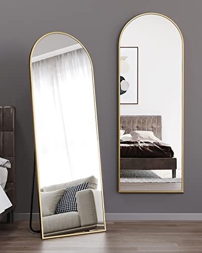ITSRG Full Length Mirror with Stand, 38"x77" Floor Mirror Freestanding, Arched Wall Mirror, Oversized Mirror Full Length, Gold Arch Mirror Full Length, Wall Mounted Mirror for Bedroom(Gold) - Image 6