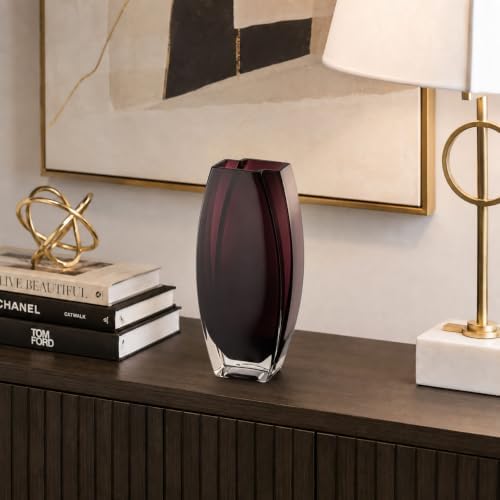 Barski Glass Vase, Amethyst, 8" Height - Image 3