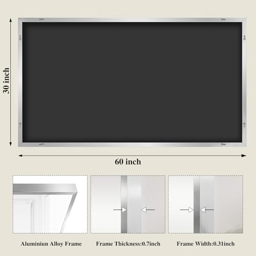 Koonmi Silver Rectangle Wall Mirror, 30x60 Inch Bathroom Mirror, Aluminum Frame Vanity Mirror for Entryway, Living Room, Bedroom Bathroom, Hangs Horizontally or Vertically - Image 2