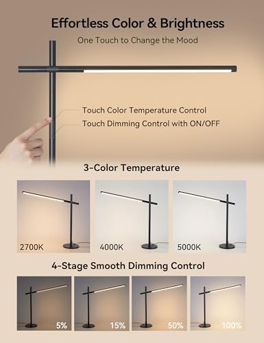 Tubicen Dimmable Desk Lamp LED Lights Touch Modern Adjustable Table Lamp - Image 4