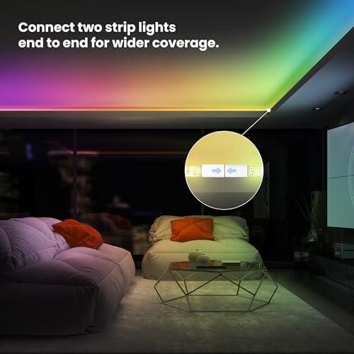 Feit Electric 20FT Smart LED Strip Light, Chasing RGB + Tunable White, App & Remote Control, Alexa & Google Home Compatible, Linkable & Cuttable Tape Light, TAPE20/CHASE/AG - Image 4