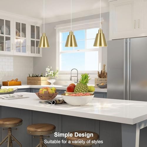 Black Pendant Light Kitchen Island, Hanging Kitchen Lights, 3-Pack - Image 3