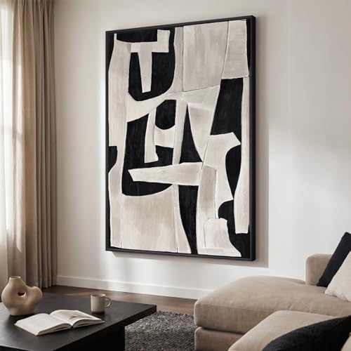 Extra Large Framed Black White Abstract Wall Art for Living Room, 40x60 In - Image 2