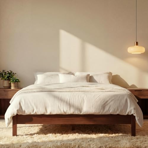 LIFEMENT Twin Bed Frame Signature Wood Platform, Noise Free, Under Bed Storage, No Box Spring Needed, Easy Assembly, Cherry by LIFEMENT
