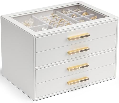 VLANDO Jewelry Box Organizer, 7-Layer Storage Drawers, Glass Window, Modern by VLANDO