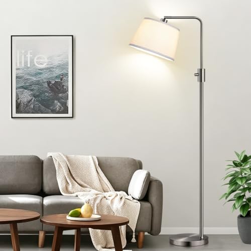 Nintiue 【Upgraded】 Dimmable Floor Lamp, 1000 Lumens LED Edison Bulb Included, Brushed Nickel Arc Floor Lamps for Living Room Modern Standing Lamp Tall Lamps for Living Room Bedroom - Image 6