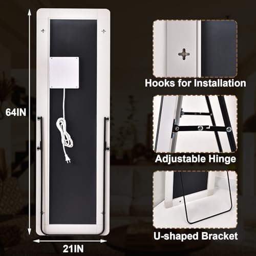 GLSLAND LED Mirror Full Length Standing, 64"x21" Full Body Floor Mirror - Image 7