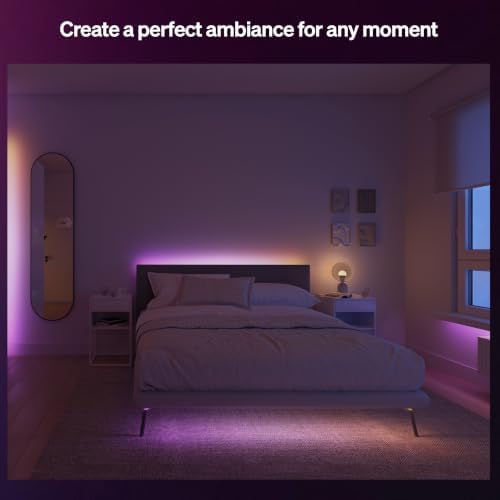 Philips Hue Essential 33-Foot LED Strip Light, RGBIC, Vibrant Color and Ambiance, Flexible Indoor Lighting, Easy Installation, App and Voice Command, Works with Alexa, Google Assistant, and Apple Home - Image 3