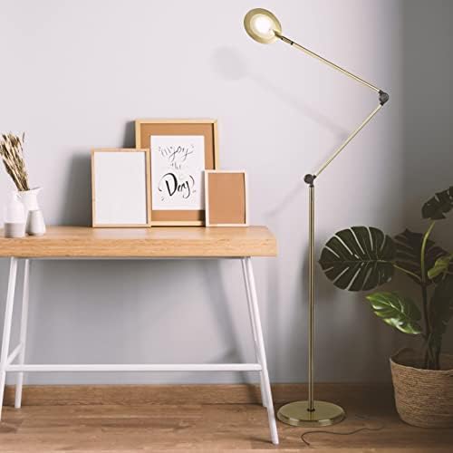 Brightech Sage 2-in-1 LED Craft Table and Floor Lamp – Adjustable Floor Reading Lamp Over Chair, for Living Room and Office – Dimmable Task Light with 3 Color Modes – 360 Degree Rotatable Head - Gold - Image 7