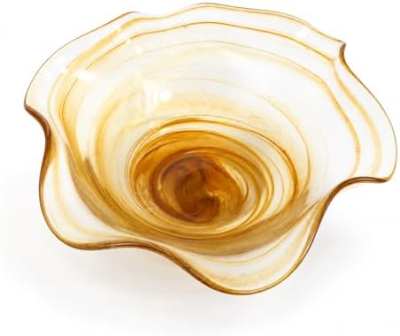 Hand Blown Glass Bowl Decorative Dish Fruit Bowl Home Decor by Unknown
