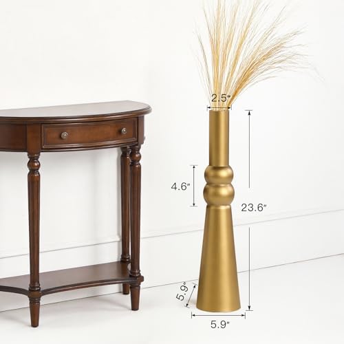 23.6Inch Gold Floor Vase – Modern Minimalist Decorative Resina Vase for Living Room, Bedroom, Office, Faux Flowers, Table, Mantel, Entryway - Image 4