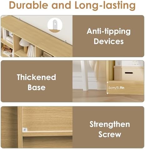 FACBOTALL Triple Wide Bookshelf, Large Bookshelf with 17 Display Shelves - Image 7