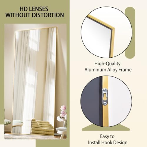 BEAUTYPEAK Full Length Mirror with Stand, 56"x21" Floor Mirror - Image 3