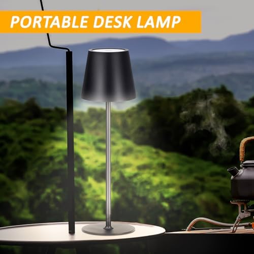 Retisee 2 Pack Cordless Table Lamp Portable Rechargeable Lamp, Black - Image 7