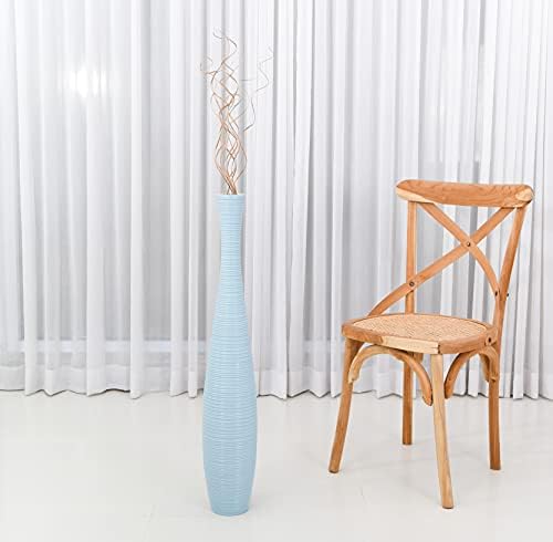 Leewadee Large Floor Vase 34 inches Mango Wood for Pampas Grass, Dried Flowers - Image 2