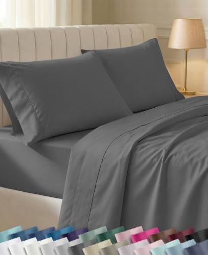 California Design Den Soft 100% Cotton Twin Size Bed Sheet Set, 3 Pcs, Grey by CaliforniaDesignDen