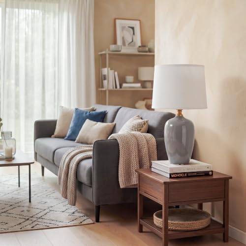 Dawnwake 19.1" Ceramic Table Lamps Set of 2 for Bedroom Living Room,Grey - Image 7