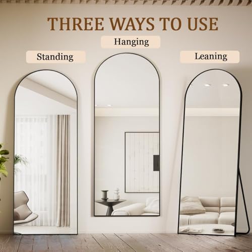 Koonmi 71x26 Arched Full Length Mirror, Floor Mirror with Stand - Image 4