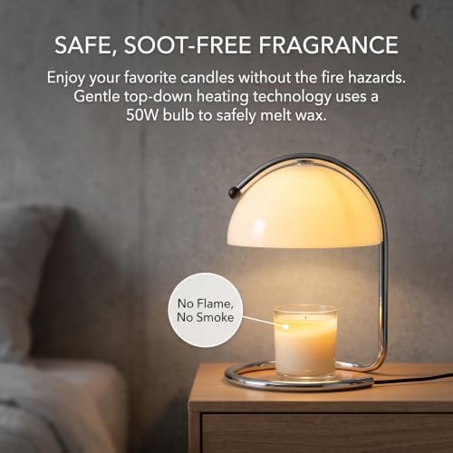 Modern White Candle Warmer Lamp - Image 5