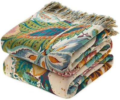 LUTBM Boho Throw Blanket for Couch 50"x60", Cotton Decorative Bed Throw by LUTBMFindYourFreeSpiritatHome