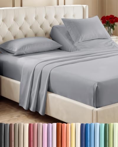 Flex Top Split Head King 4 Piece Sheet Set - Soft & Breathable - Steel Blue by CGKUnlimited