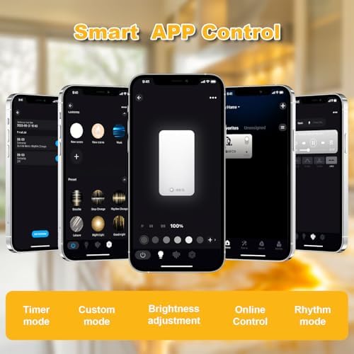 Lichaser 4 Pack LED Backlight Sheet Warm White 3000K 24V 36W, Dimmable LED Panel Sheet Work with Alexa, Flexible Backlit Light Remote & APP Control, 19.7X9.7 Inch for Marble, Onyx, Quartz Countertop - Image 4