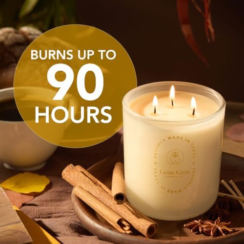 Fall Fresh Cinnamon Bark Essential Oil - Warm & Spicy Pure Beeswax Candle - 90+ Hours Long Burning - Non-Toxic Scented Candles for Autum Home Decor & Aromatherapy for Anxiety Relief - Natural - 15 OZ - Image 2