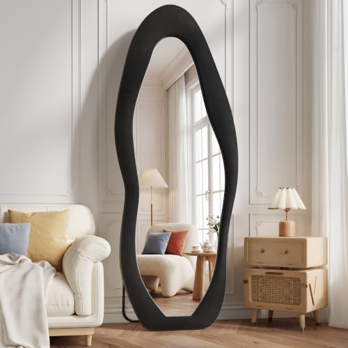 Koonmi Full Length Mirror 71"x30", Irregular Flannel Floor Mirrors by KOONMI
