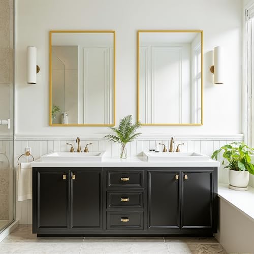FICTOR Bathroom Vanity Mirror for Over Sink, 20" x 30", Gold - Image 7