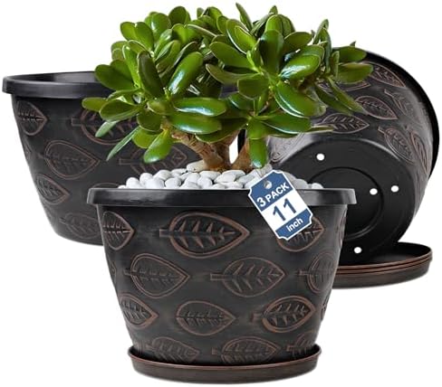 Nooulap 3 Pack Flower Pots 11 Inch by Nooulap