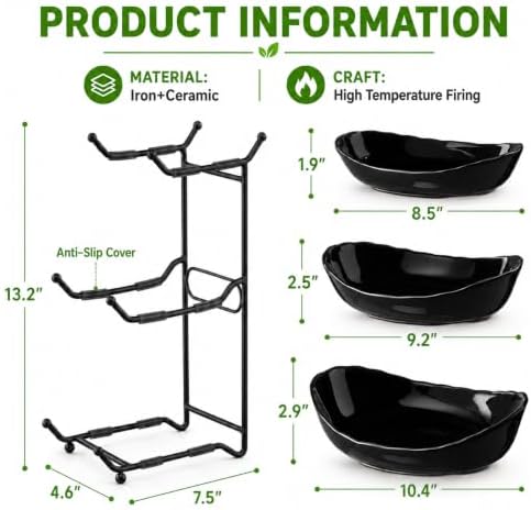 HBlife 3 Tier Fruit Bowl, Ceramic Fruit Basket for Kitchen Counter - Image 4