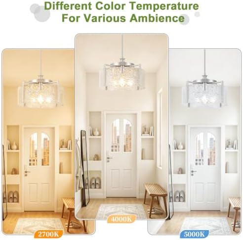 Nickel Chandelier for Dining Room Light Fixture, 16” Entryway Light Fixture - Image 6