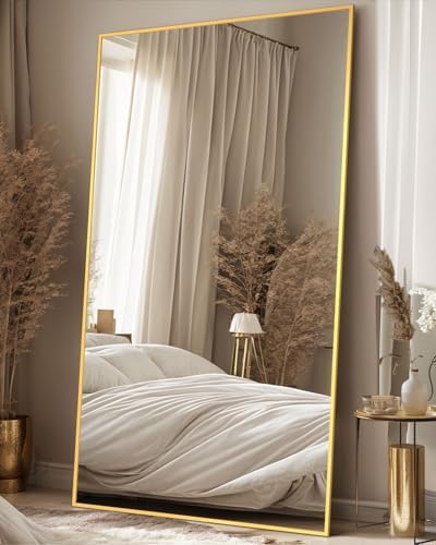 Antok Full Length Mirror, 82"x44" Floor Mirror for Bedroom, Dorm, Gold by AntokMirror