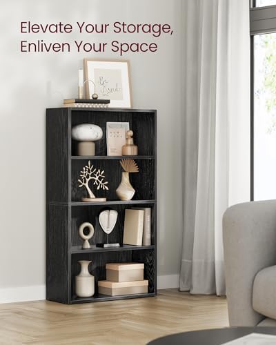 VASAGLE 4-Tier Bookshelf, Storage Organizer, 23.6 x 9.5 x 42.4 Inches - Image 4